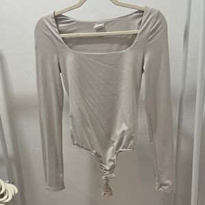 Elegant Cream Long Sleeve Women's Top